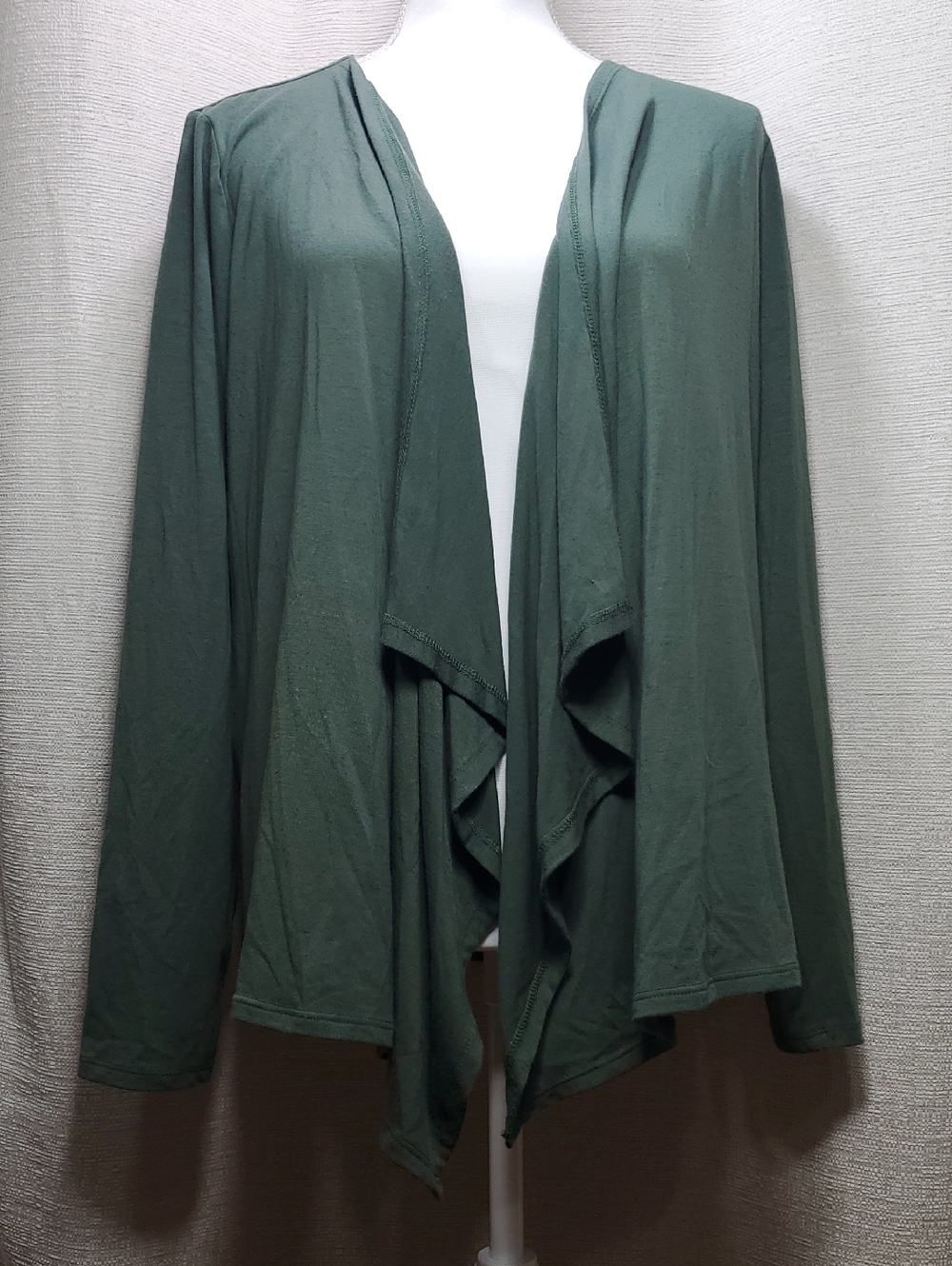 Great Northwest Indigo Green Open Front Waterfall Cardigan Women's Medium